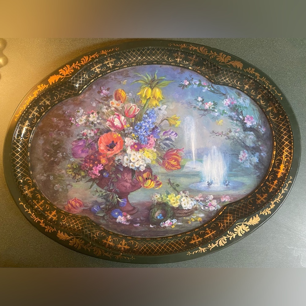 Vintage Patricia Machin Serving Tray, "Spring", Chatsworth Derbyshire, England